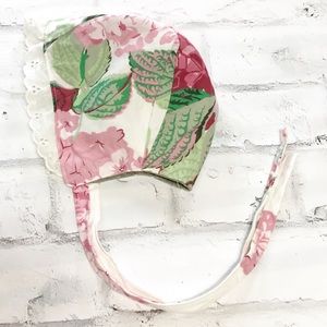 Handmade Vintage Linen Ruffle Brimmed Bonnet